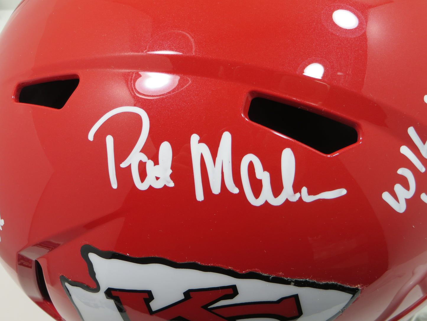 PAT MAHOMES SR. SIGNED Fullsize KANSAS CITY CHIEFS HELMET w/WhosYourDaddy BAS