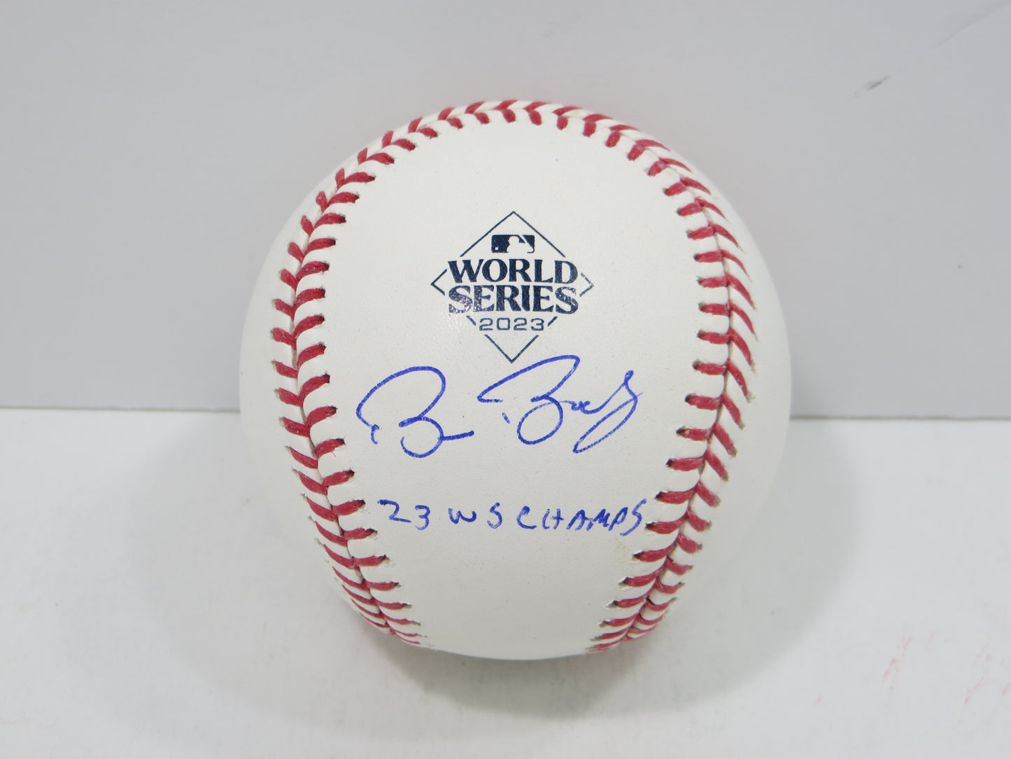 BRUCE BOCHY SIGNED Rawlings 2023 World Series BASEBALL w/INSC Texas Rangers JSA