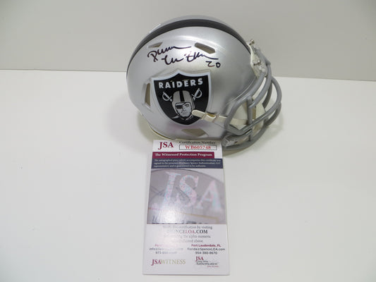 DARREN MCFADDEN SIGNED OAKLAND RAIDERS Riddell MINI HELMET Razorbacks JSA COA