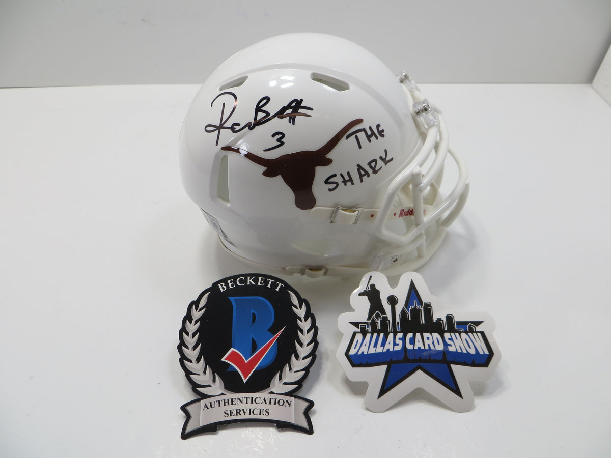 RASHEEM BILES TEXAS LONGHORNS SIGNED MINI HELMET w/THESHARK BAS