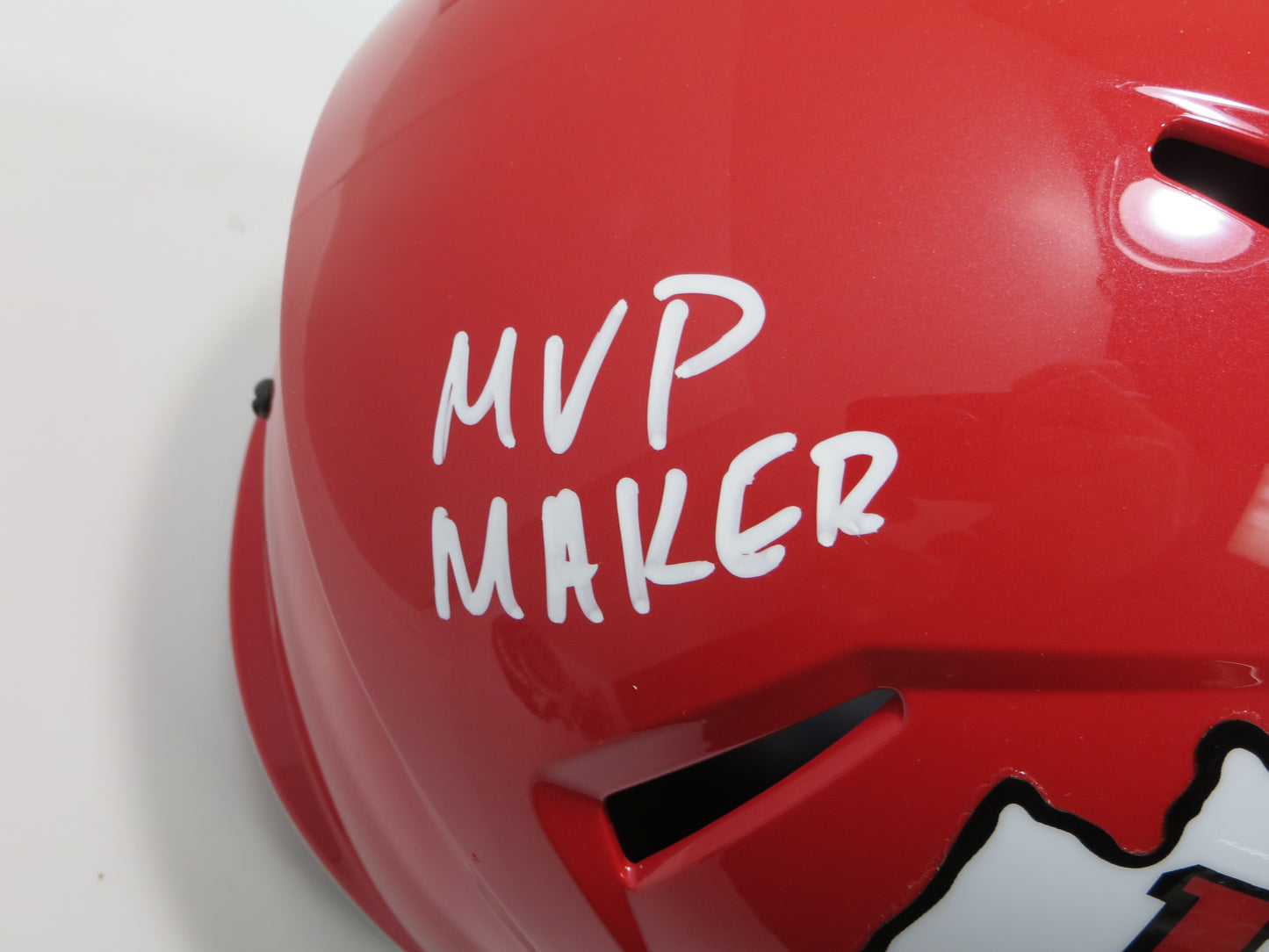 PAT MAHOMES SR. SIGNED Fullsize KANSAS CITY CHIEFS HELMET w/WhosYourDaddy BAS