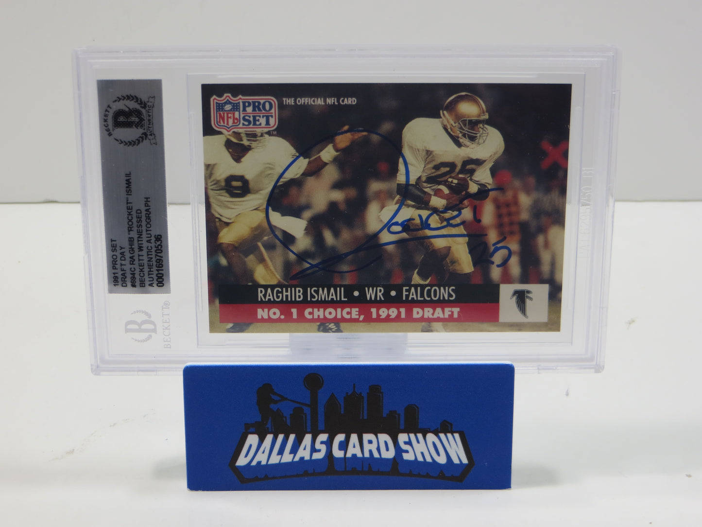 1991 PRO SET DRAFT DAY #694C RAGHIB "ROCKET" ISMAIL BGS AUTO
