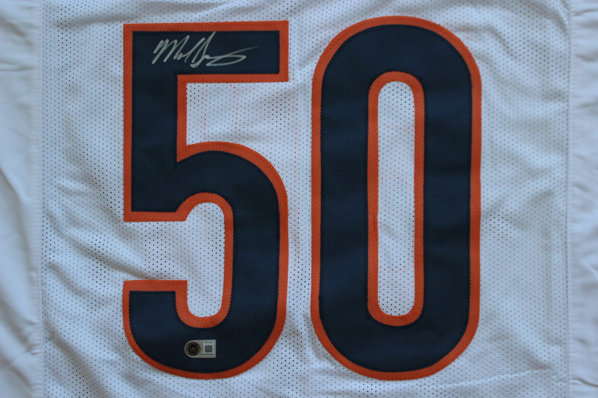 MIKE SINGLETARY CHICAGO BEARS SIGNED WHITE JERSEY Baylor Bears BAS COA