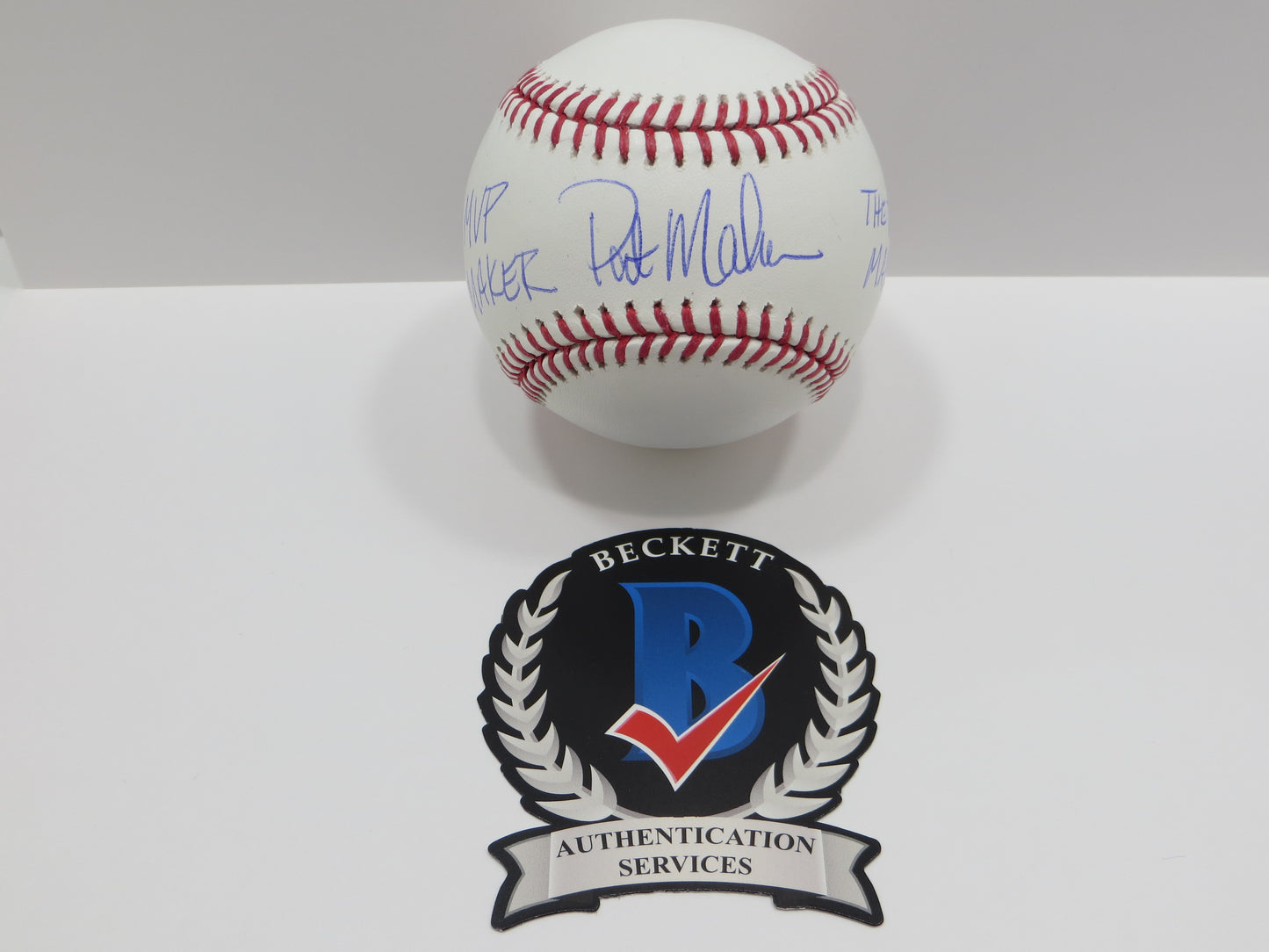 PAT PATRICK MAHOMES SR SIGNED OML BASEBALL Twins w/MVPMAKER THE REAL BAS