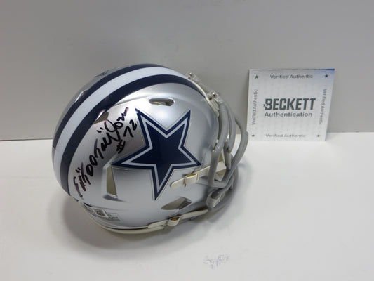 ED TOO TALL JONES SIGNED DALLAS COWBOYS MINI HELMET BAS COA