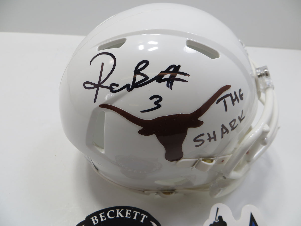 RASHEEM BILES TEXAS LONGHORNS SIGNED MINI HELMET w/THESHARK BAS