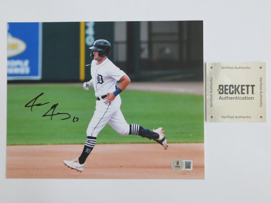 JACE JUNG DETROIT TIGERS SIGNED 8x10 Running the Bases TEXAS TECH BAS