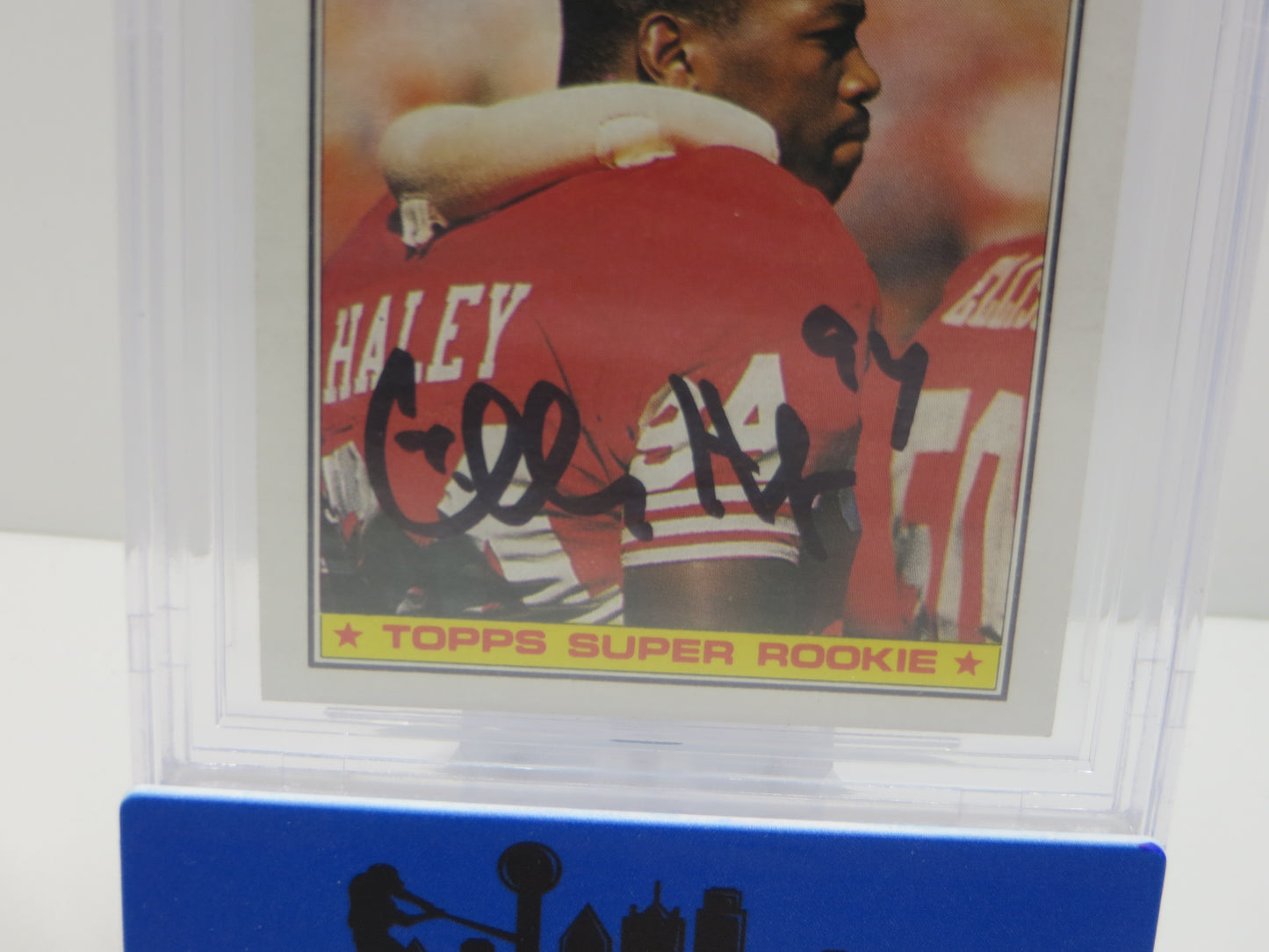 CHARLES HALEY SIGNED 1987 TOPPS #125 COWBOYS 49ers BGS BAS SLAB AUTO 10