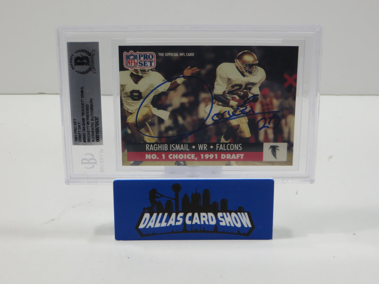 1991 PRO SET DRAFT DAY #694C RAGHIB "ROCKET" ISMAIL BGS AUTO