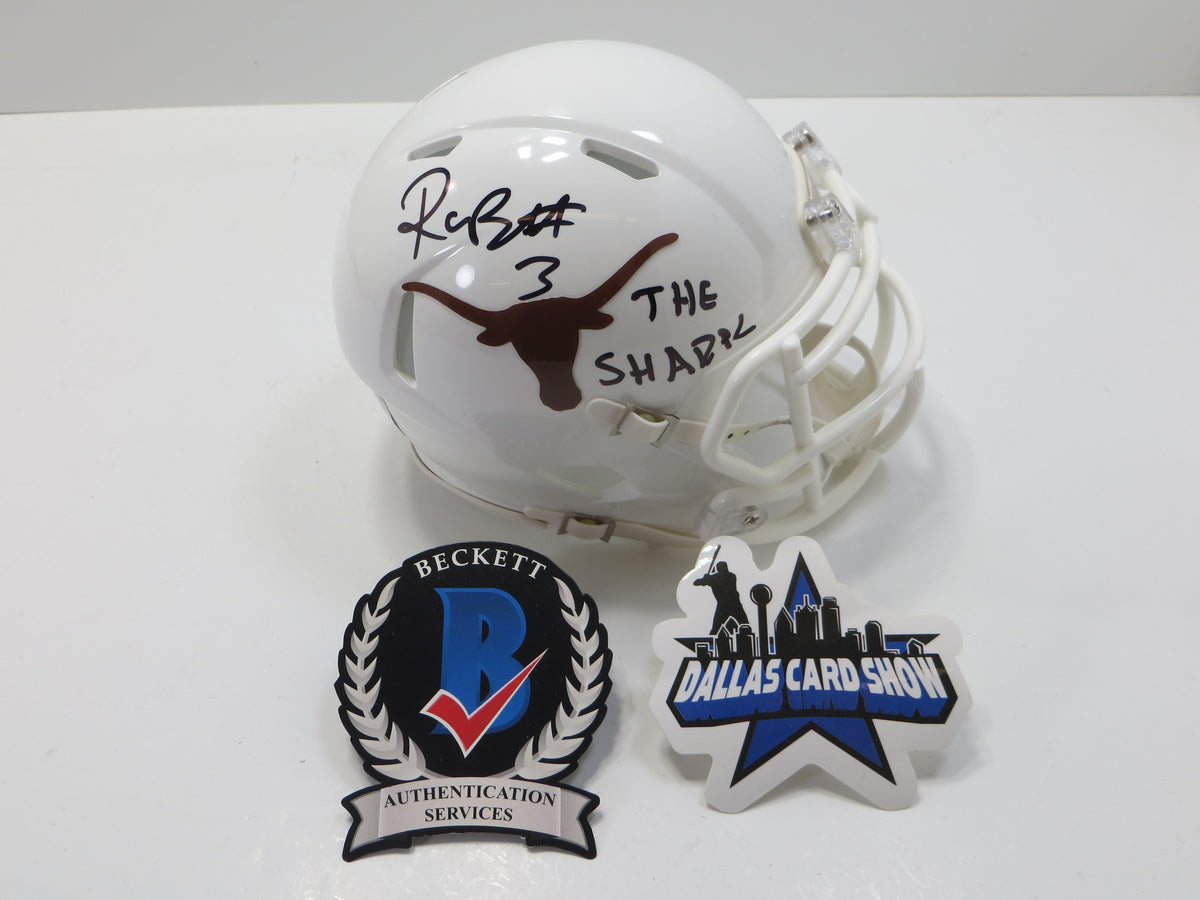 RASHEEM BILES TEXAS LONGHORNS SIGNED MINI HELMET w/THESHARK BAS