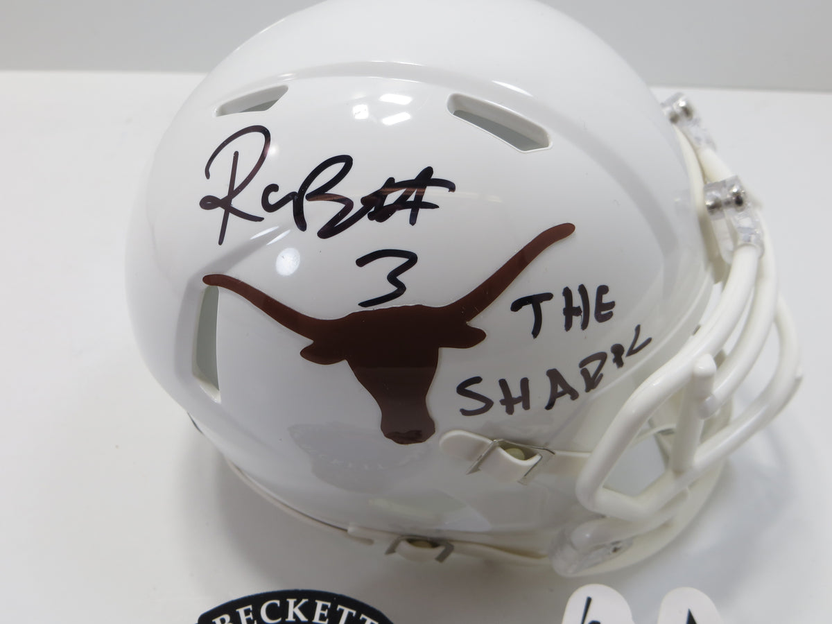 RASHEEM BILES TEXAS LONGHORNS SIGNED MINI HELMET w/THESHARK BAS