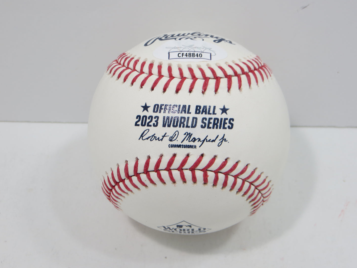 BRUCE BOCHY SIGNED Rawlings 2023 World Series BASEBALL w/INSC Texas Rangers JSA