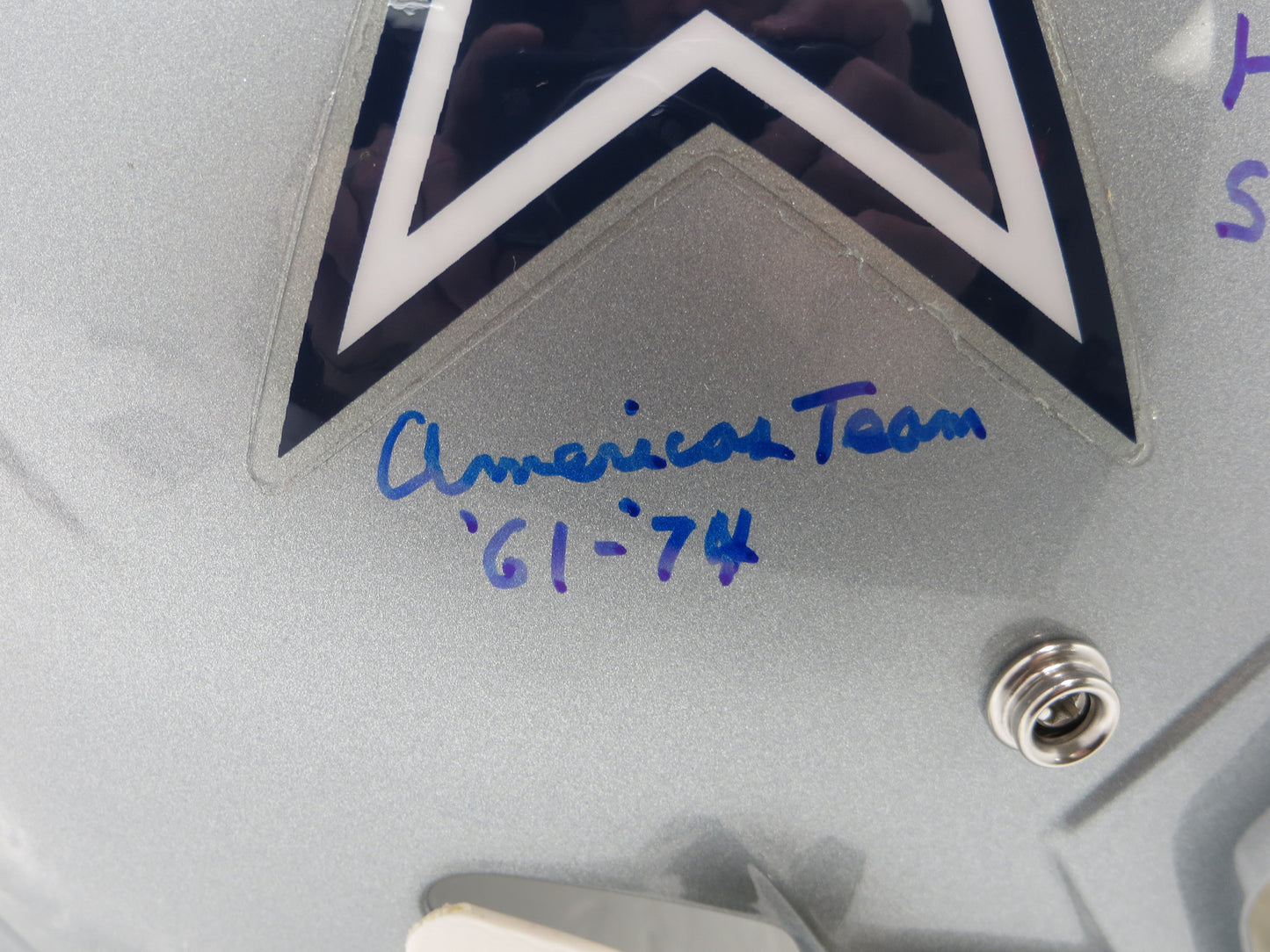 BOB LILLY SIGNED DALLAS COWBOYS RIDDELL FULL SIZE HELMET w/8 INSCs JSA COA