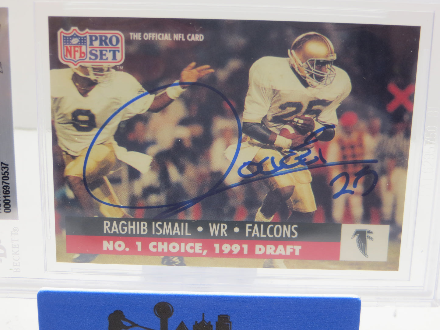 1991 PRO SET DRAFT DAY #694C RAGHIB "ROCKET" ISMAIL BGS AUTO