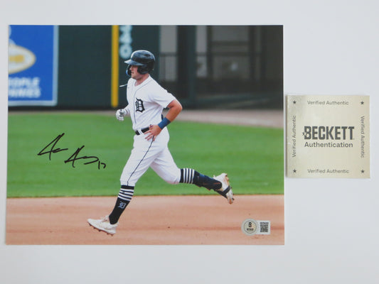 JACE JUNG DETROIT TIGERS SIGNED 8x10 Running the Bases TEXAS TECH BAS