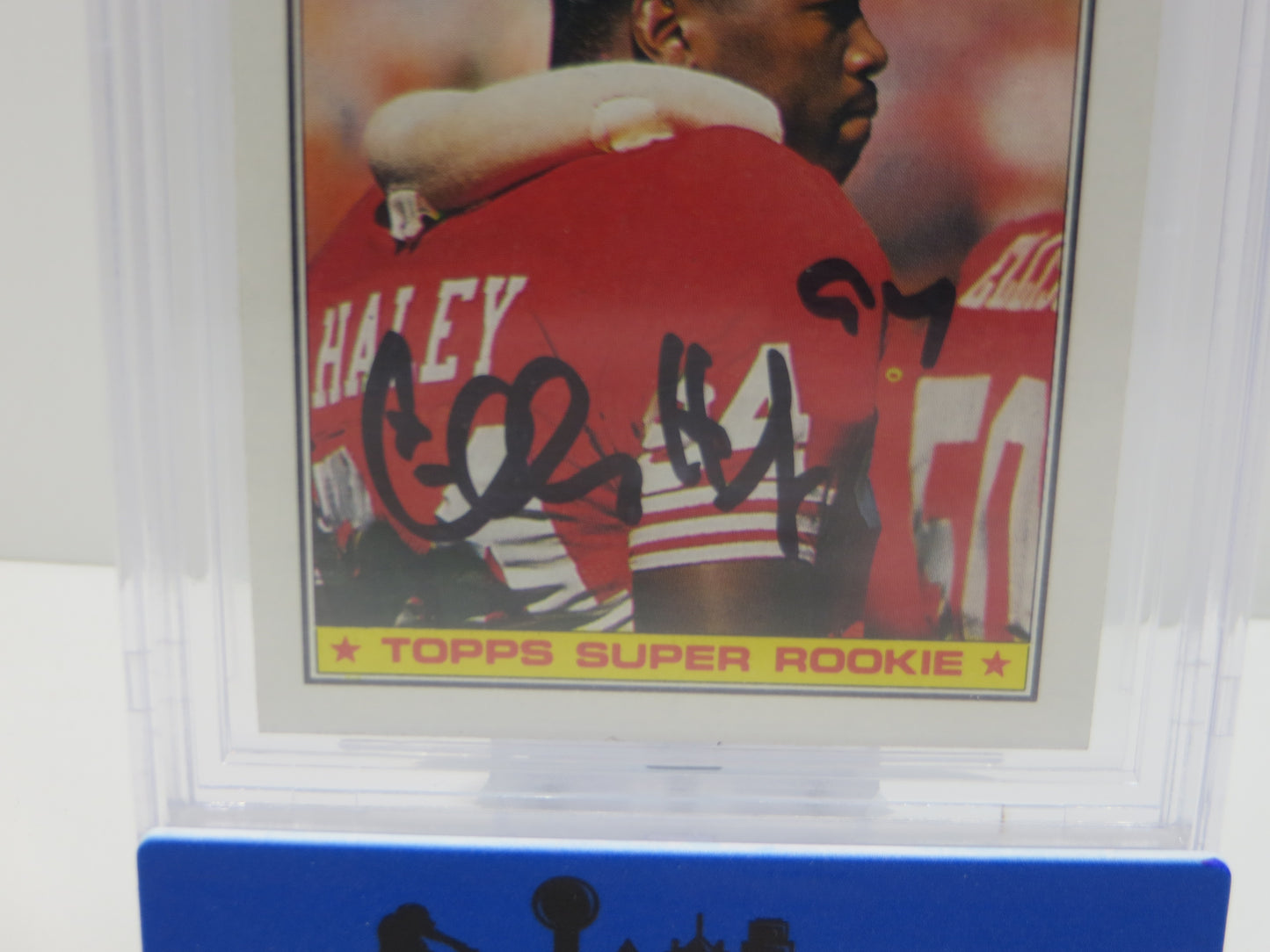 CHARLES HALEY SIGNED 1987 TOPPS #125 COWBOYS 49ers BGS BAS SLAB AUTO 10