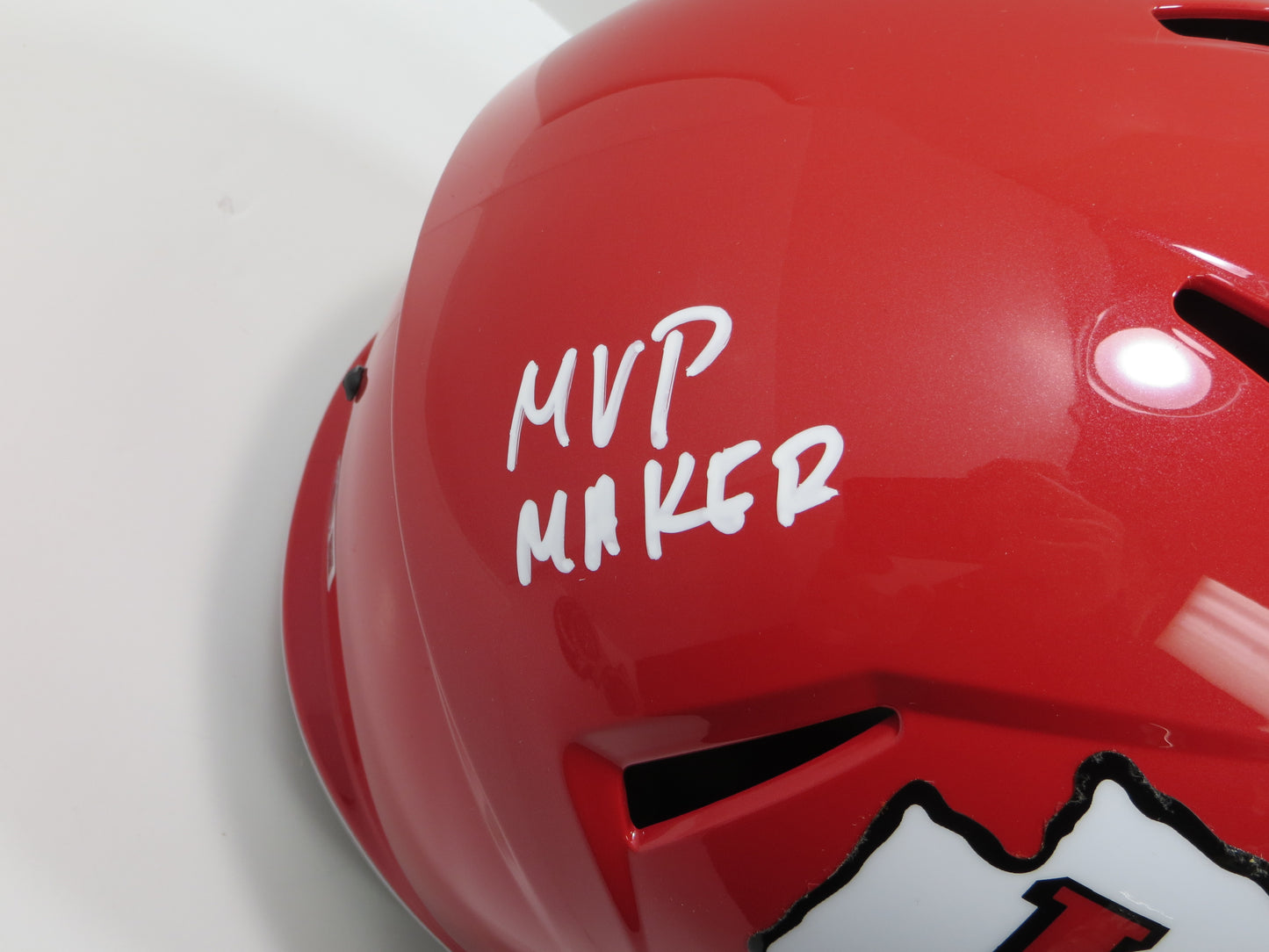 PAT MAHOMES SR. SIGNED Fullsize KANSAS CITY CHIEFS HELMET w/WhosYourDaddy BAS