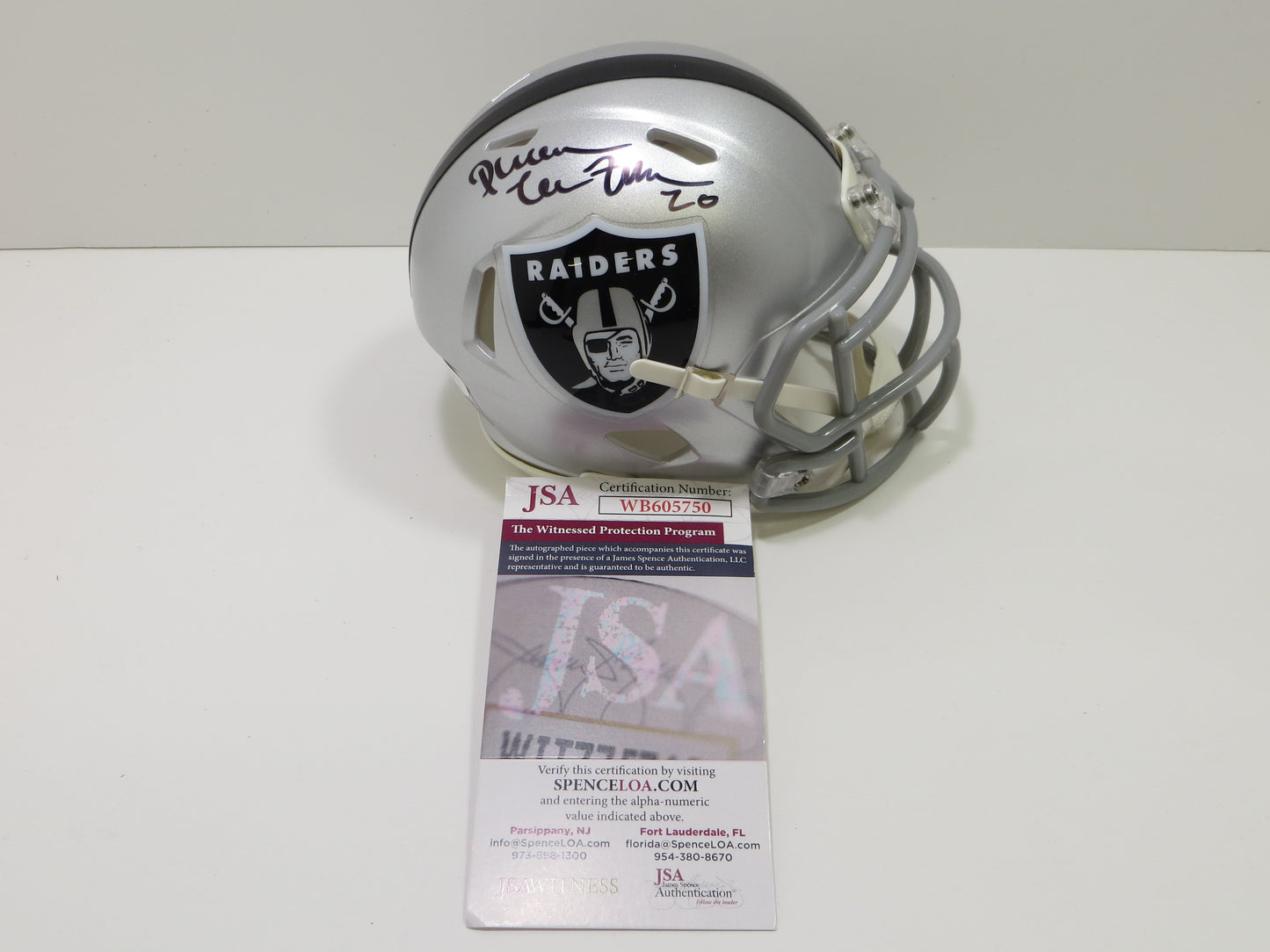 DARREN MCFADDEN SIGNED OAKLAND RAIDERS Riddell MINI HELMET Razorbacks JSA COA