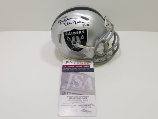 DARREN MCFADDEN SIGNED OAKLAND RAIDERS Riddell MINI HELMET Razorbacks JSA COA