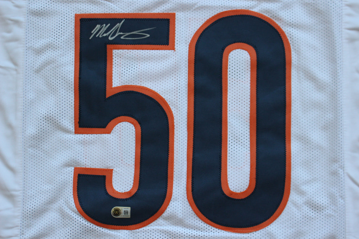 MIKE SINGLETARY CHICAGO BEARS SIGNED WHITE JERSEY Baylor Bears BAS COA