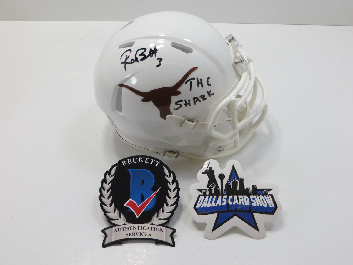 RASHEEM BILES TEXAS LONGHORNS SIGNED MINI HELMET w/THESHARK BAS