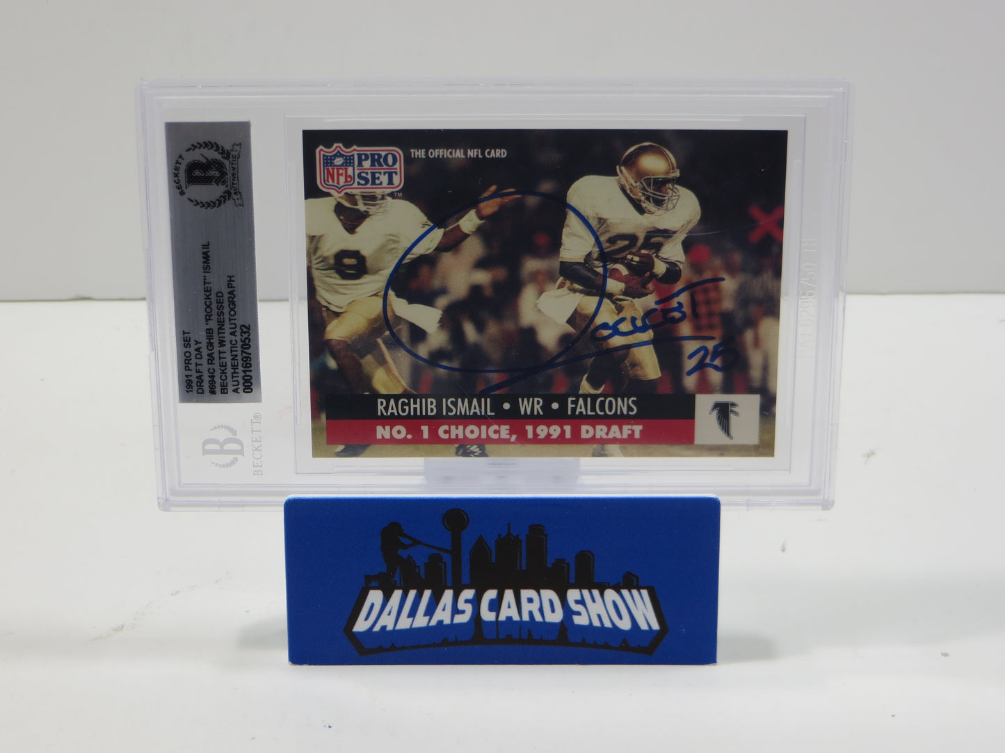 1991 PRO SET DRAFT DAY #694C RAGHIB "ROCKET" ISMAIL BGS AUTO