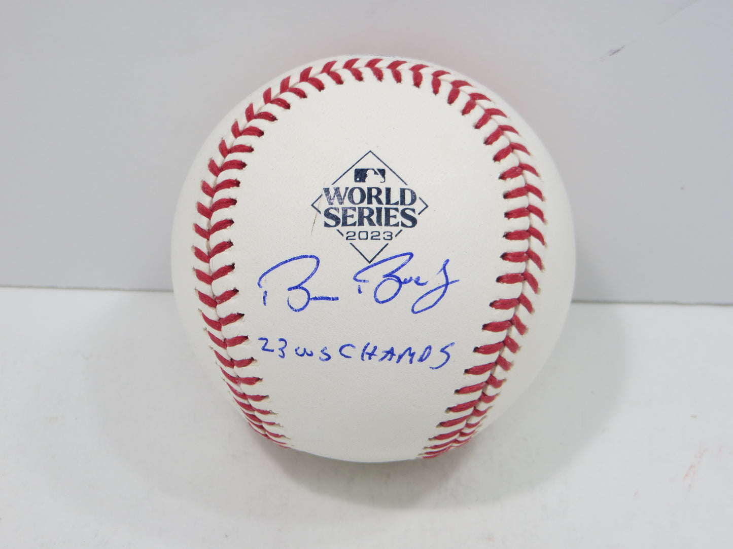 BRUCE BOCHY SIGNED Rawlings 2023 World Series BASEBALL w/INSC Texas Rangers JSA