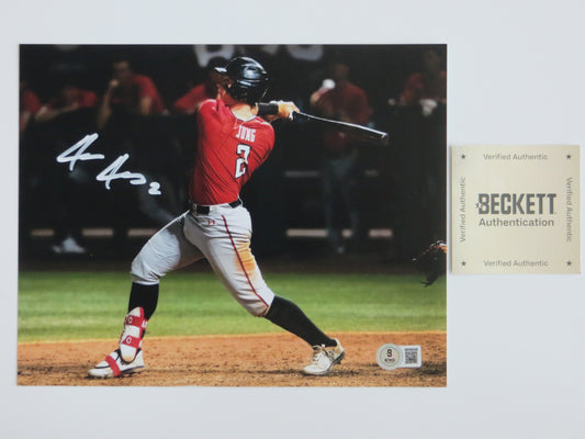 JACE JUNG TEXAS TECH RED RAIDERS SIGNED Red Jersey 8x10 Tigers BAS