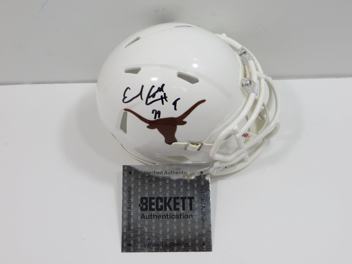 EARL CAMPBELL TEXAS UT LONGHORNS SIGNED Mini Helmet HOUSTON OILERS BAS