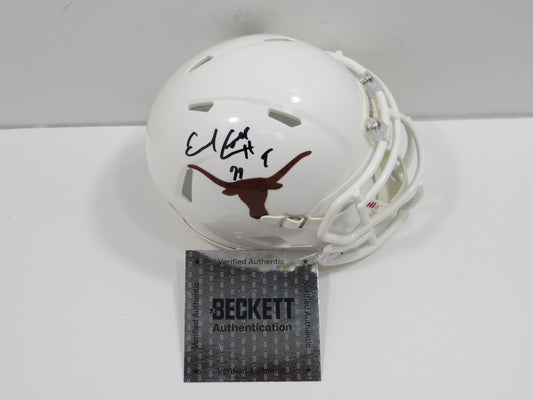 EARL CAMPBELL TEXAS UT LONGHORNS SIGNED Mini Helmet HOUSTON OILERS BAS