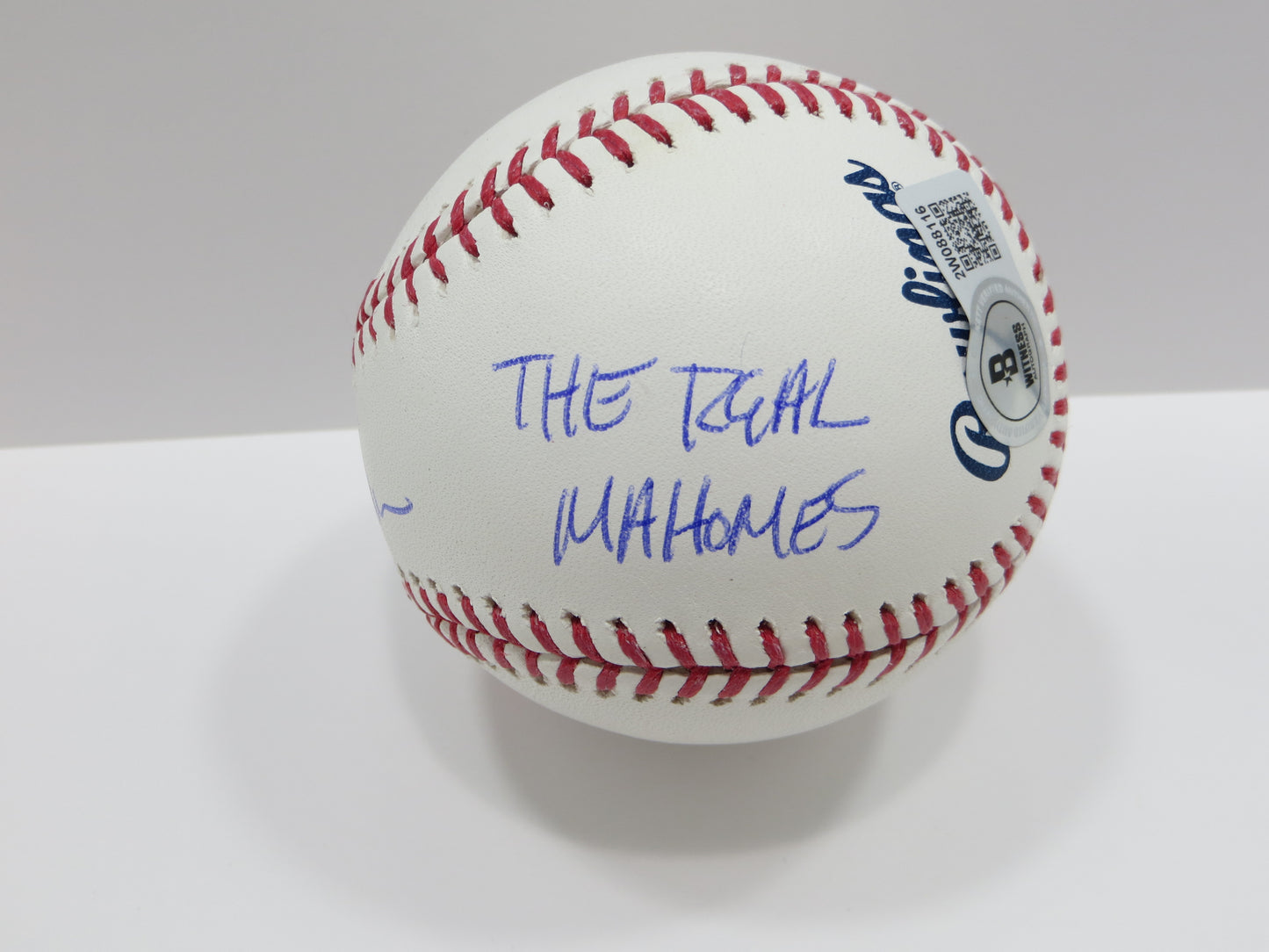 PAT PATRICK MAHOMES SR SIGNED OML BASEBALL Twins w/MVPMAKER THE REAL BAS