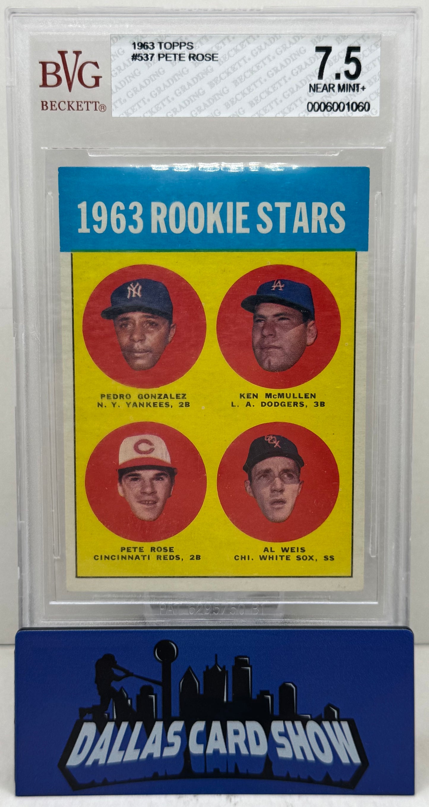 1963 Topps #537 Pete Rose Rookie RC BVG 7.5