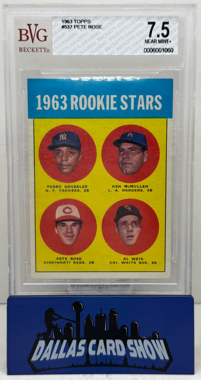 1963 Topps #537 Pete Rose Rookie RC BVG 7.5