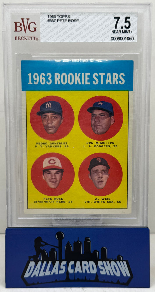 1963 Topps #537 Pete Rose Rookie RC BVG 7.5