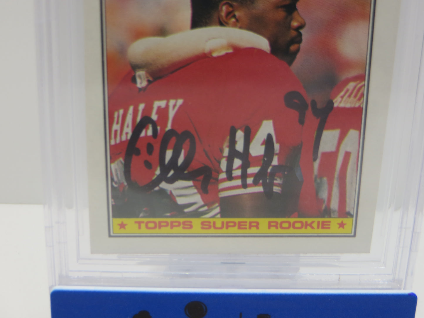 CHARLES HALEY SIGNED 1987 TOPPS #125 COWBOYS 49ers BGS BAS SLAB AUTO 10