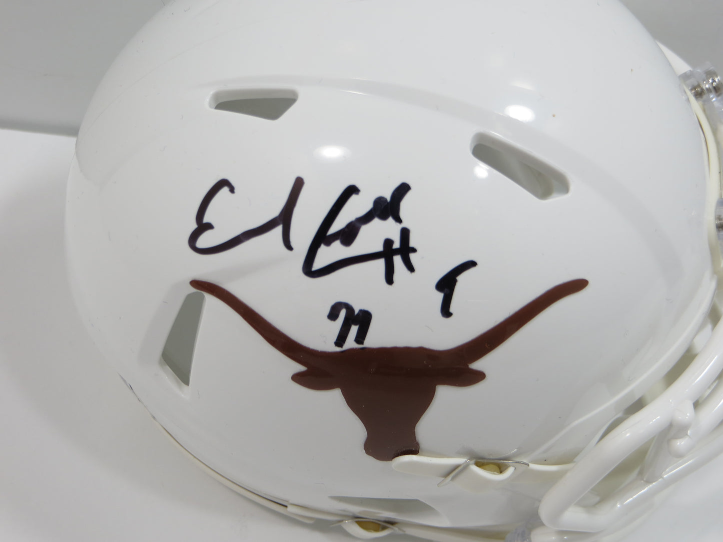 EARL CAMPBELL TEXAS UT LONGHORNS SIGNED Mini Helmet HOUSTON OILERS BAS