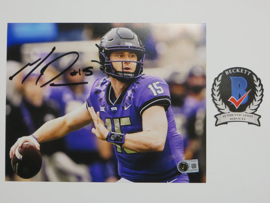 MAX DUGGAN TCU HORNED FROGS SIGNED Purple Jersey 8x10 PHOTO BAS