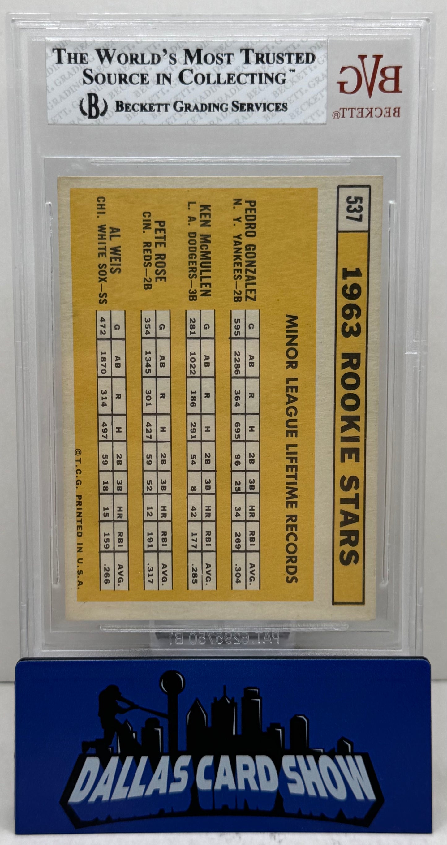 1963 Topps #537 Pete Rose Rookie RC BVG 7.5