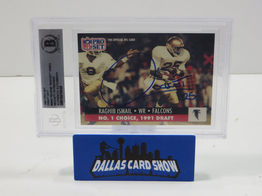 1991 PRO SET DRAFT DAY #694C RAGHIB "ROCKET" ISMAIL BGS AUTO