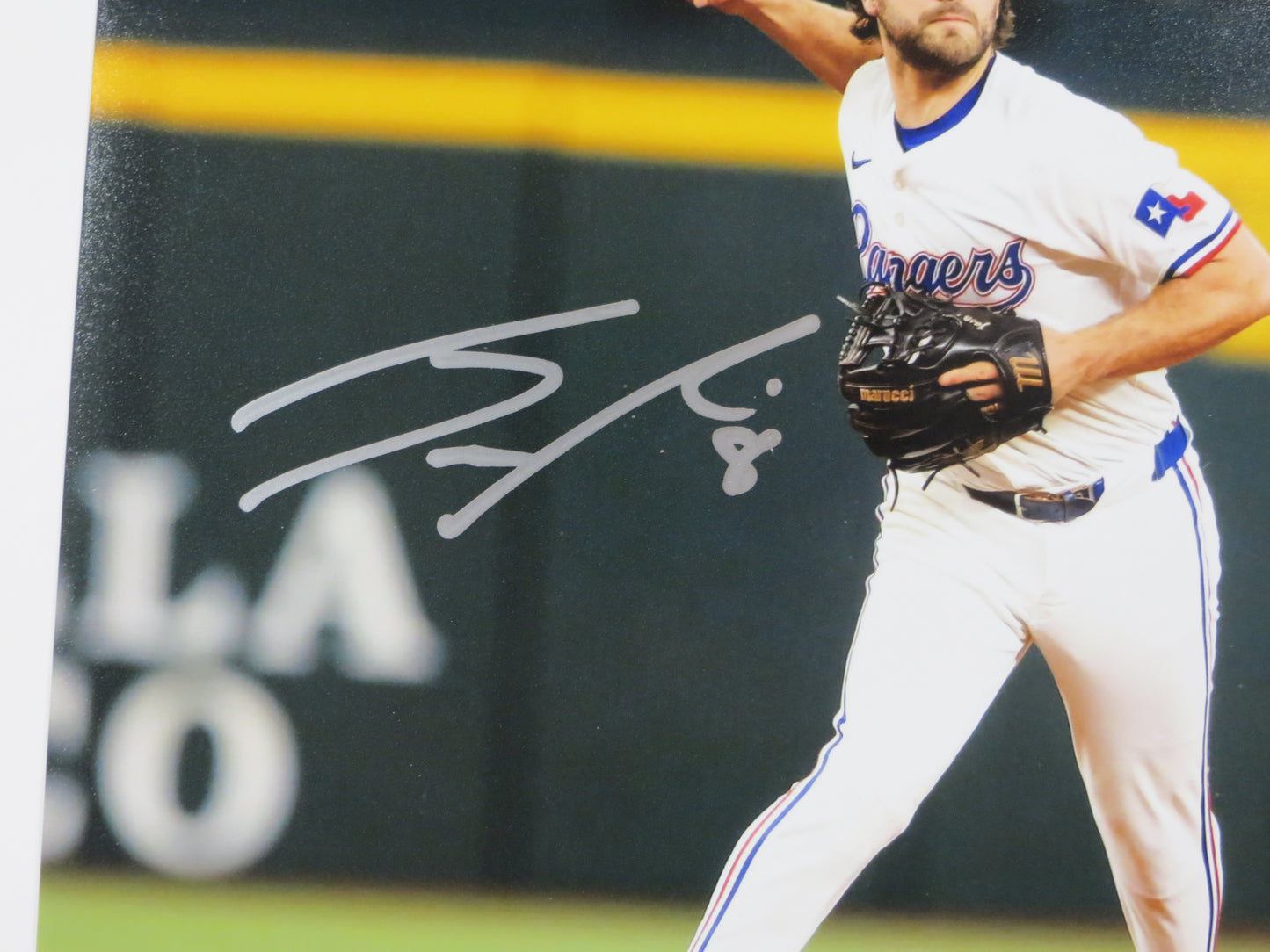 JOSH SMITH TEXAS RANGERS SIGNED 8x10 PHOTO Globe Life Field FIELDING BAS COA