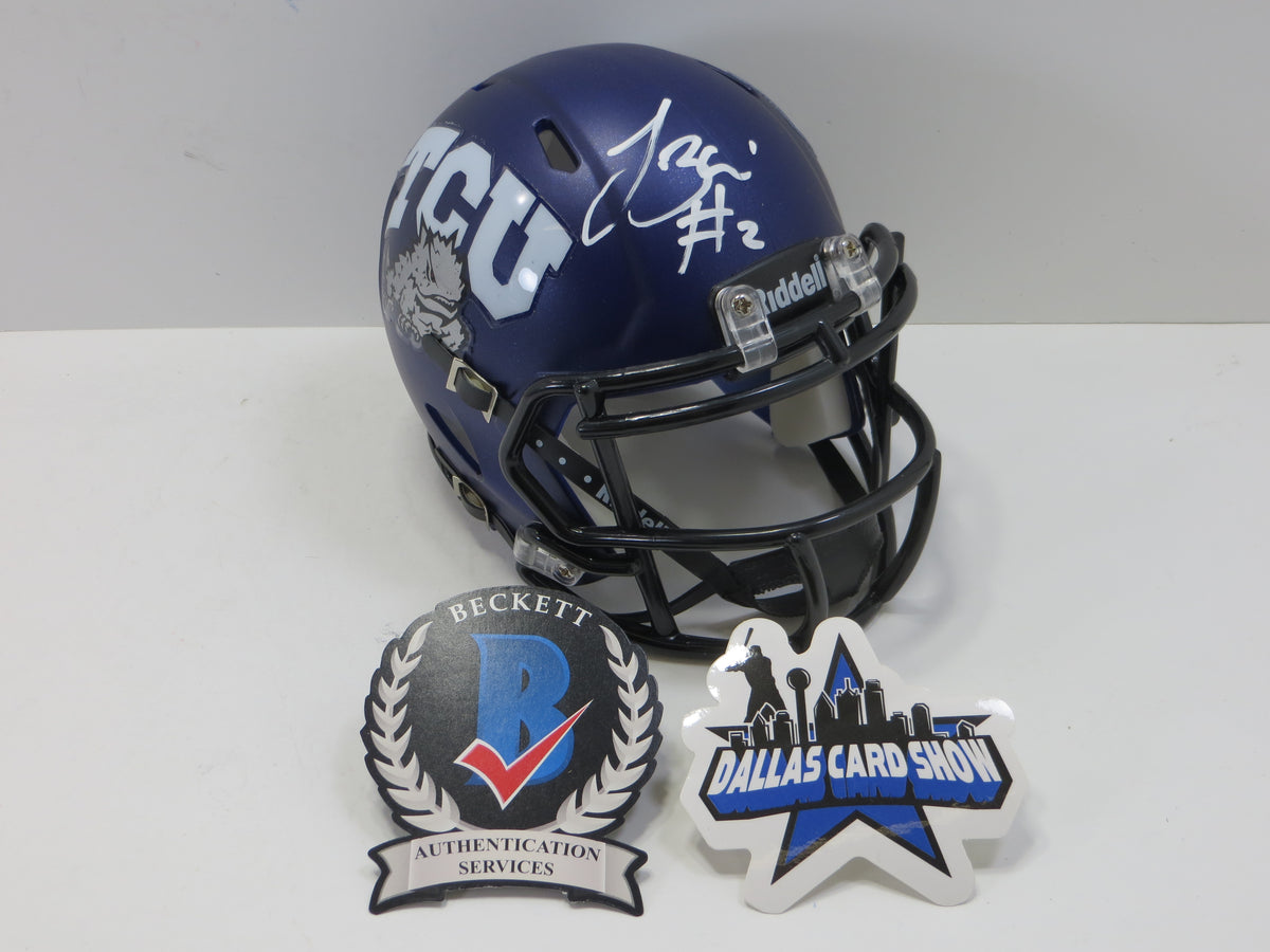 TREVONE BOYKIN TCU HORNED FROGS SIGNED Purple MINI HELMET BAS
