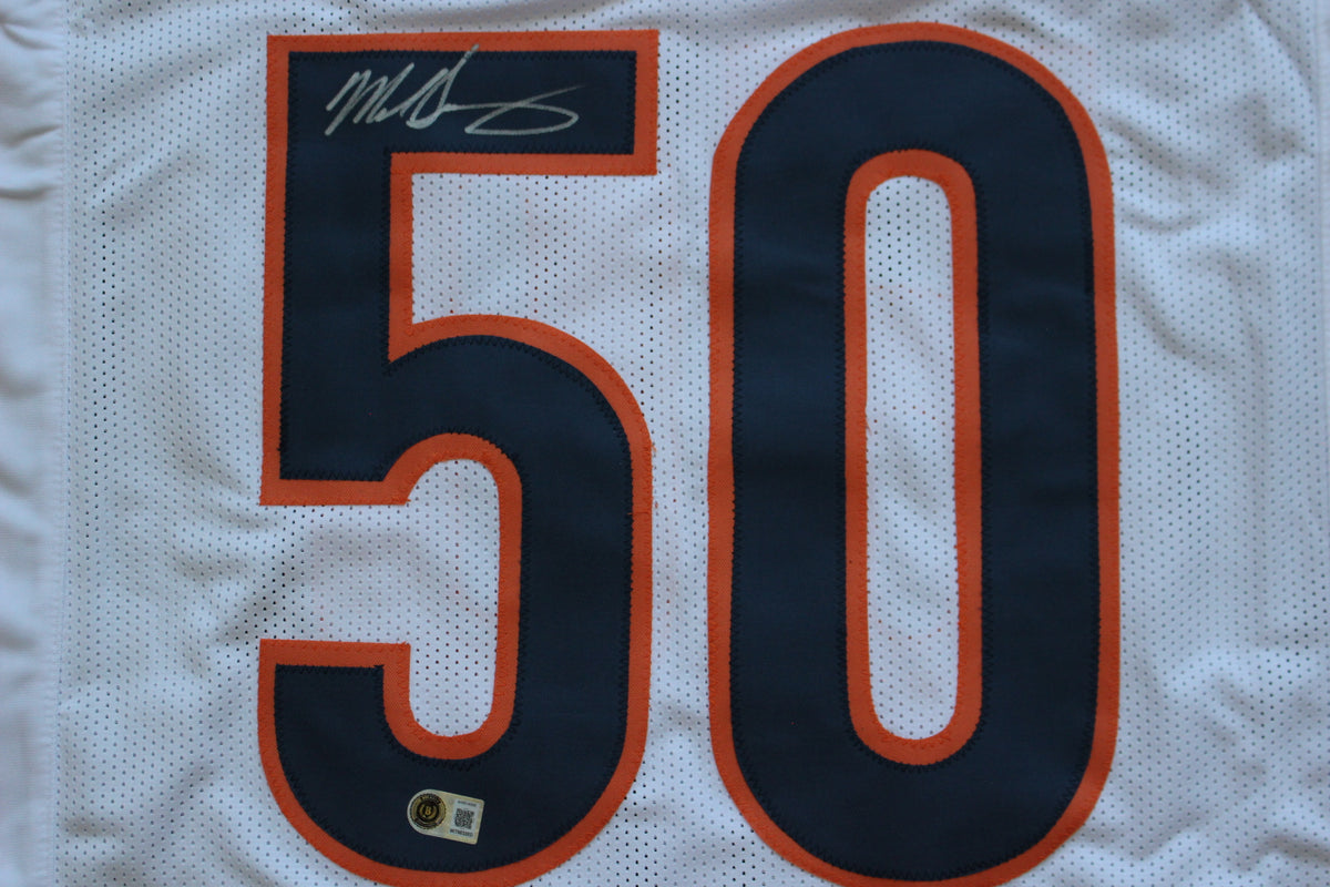MIKE SINGLETARY CHICAGO BEARS SIGNED WHITE JERSEY Baylor Bears BAS COA