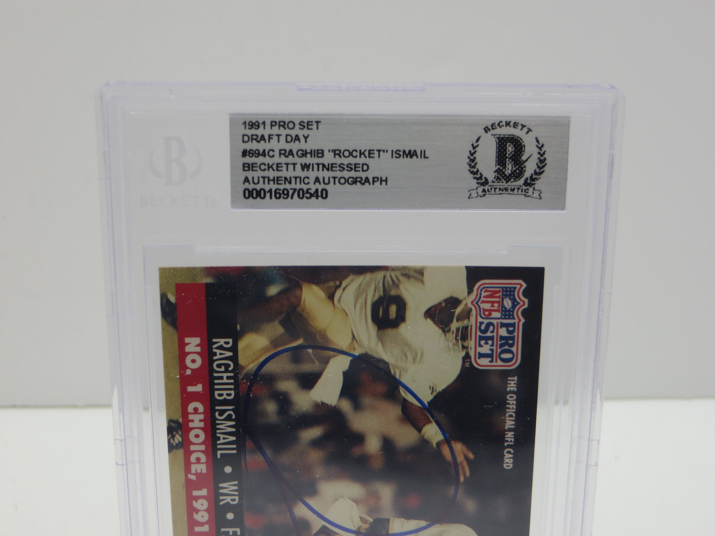1991 PRO SET DRAFT DAY #694C RAGHIB "ROCKET" ISMAIL BGS AUTO