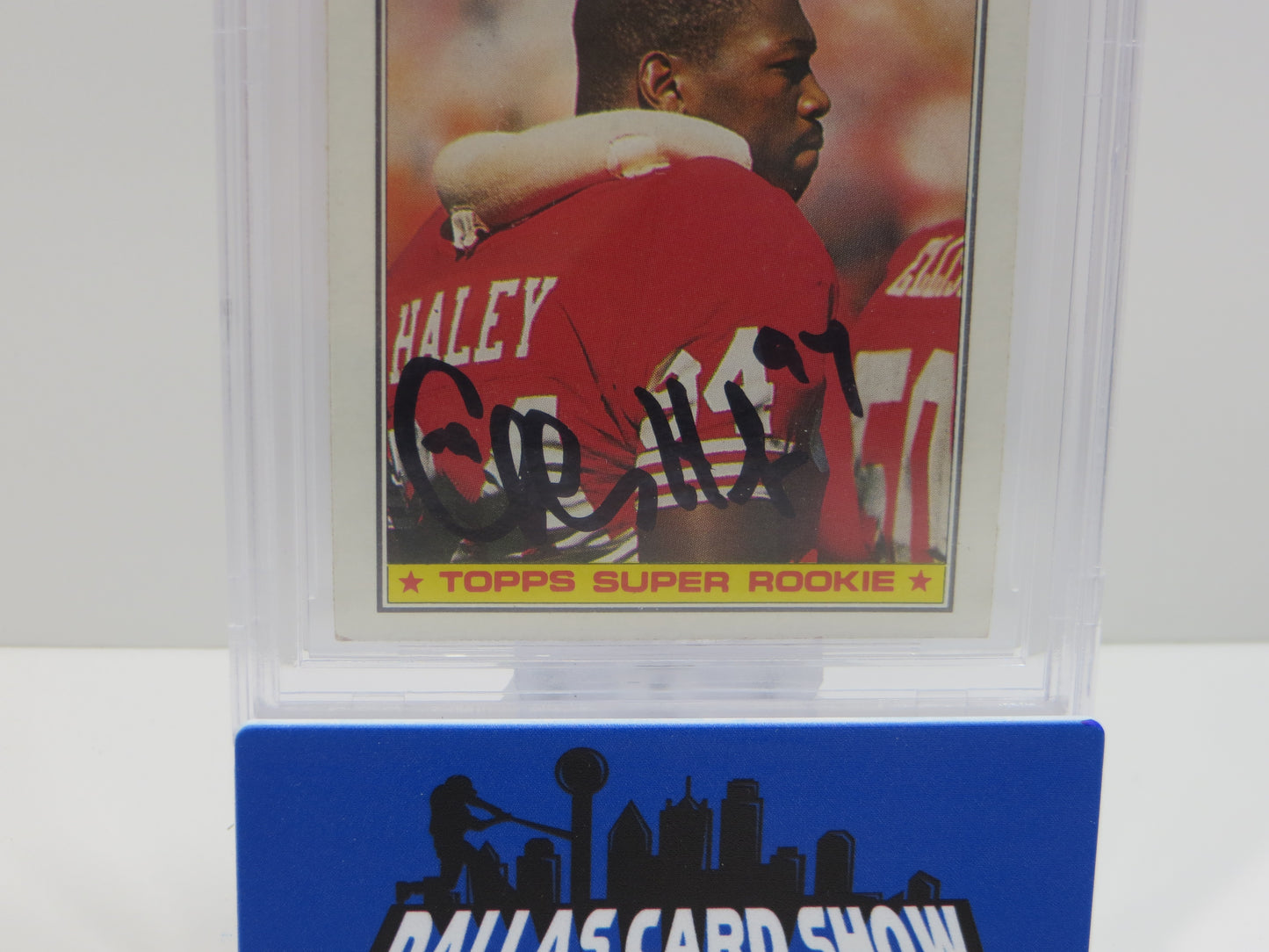 CHARLES HALEY SIGNED 1987 TOPPS #125 COWBOYS 49ers BGS BAS SLAB AUTO 10