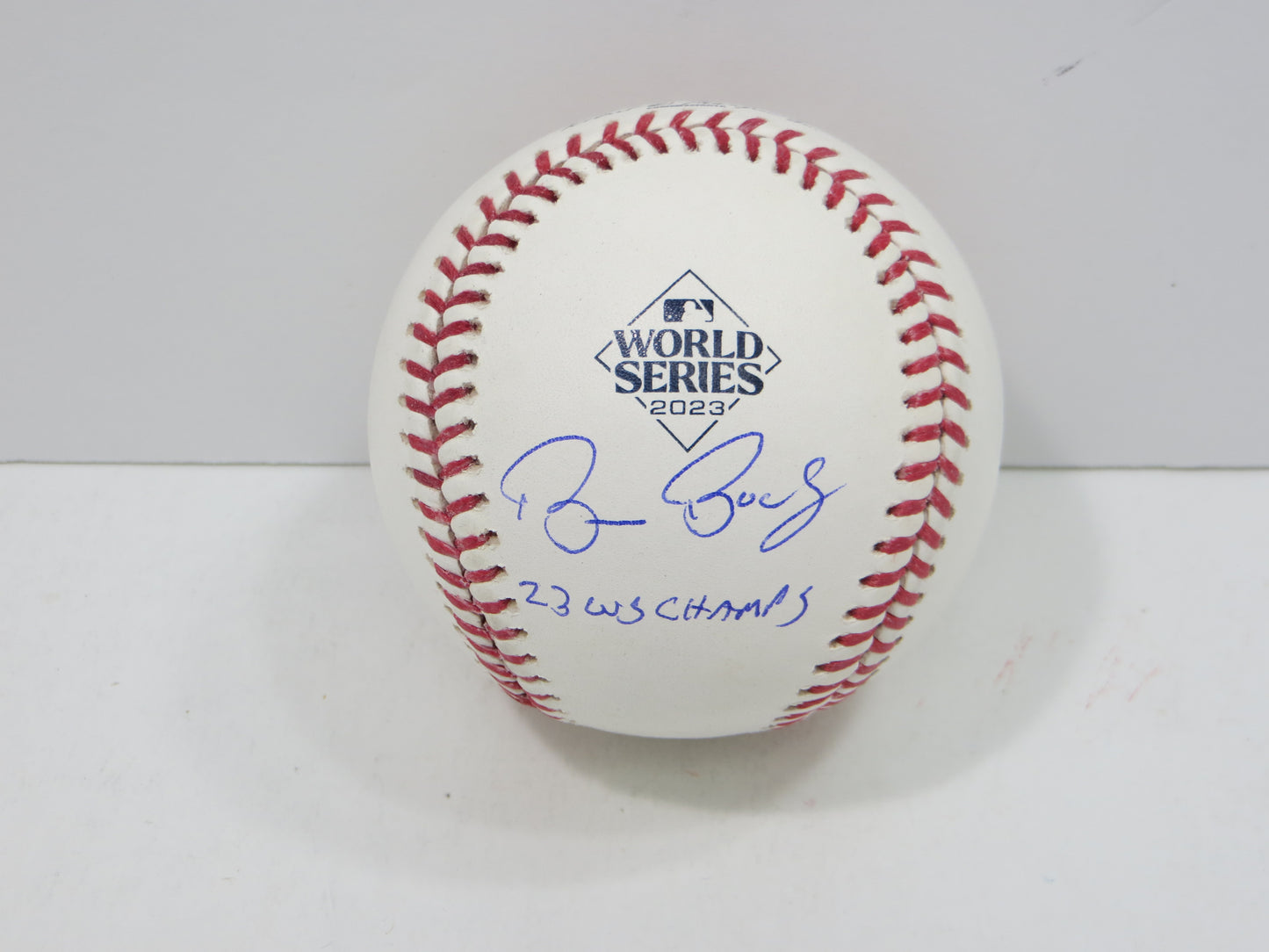 BRUCE BOCHY SIGNED Rawlings 2023 World Series BASEBALL w/INSC Texas Rangers JSA
