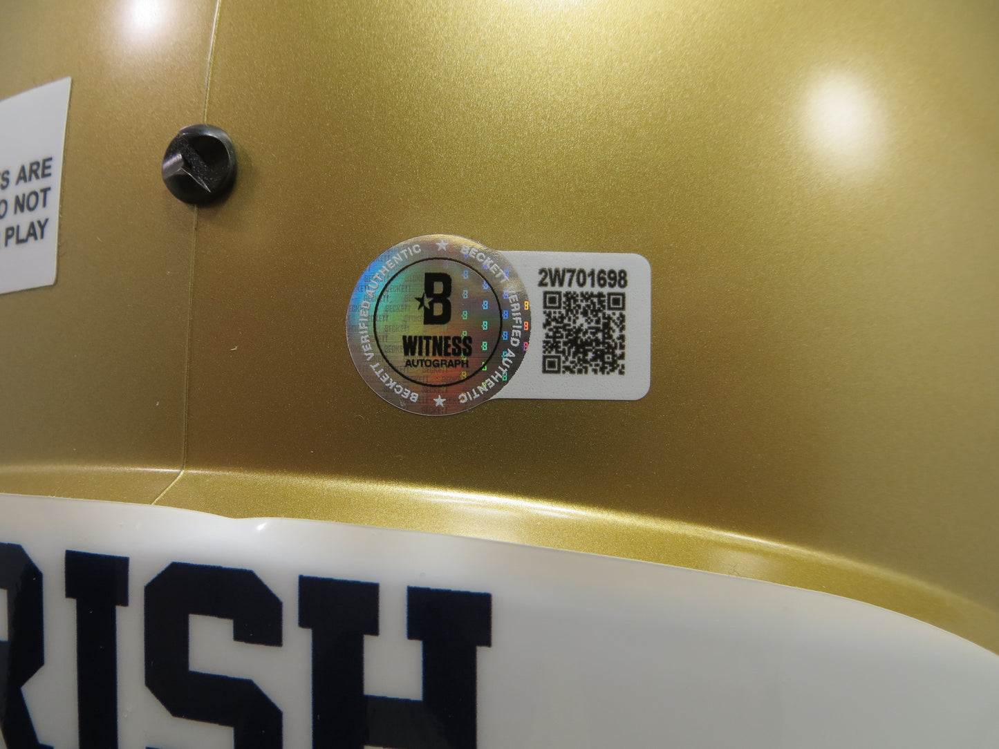RAGHIB ROCKET ISMAIL SIGNED NOTRE DAME FULL SIZE HELMET w/2INSC BAS COA