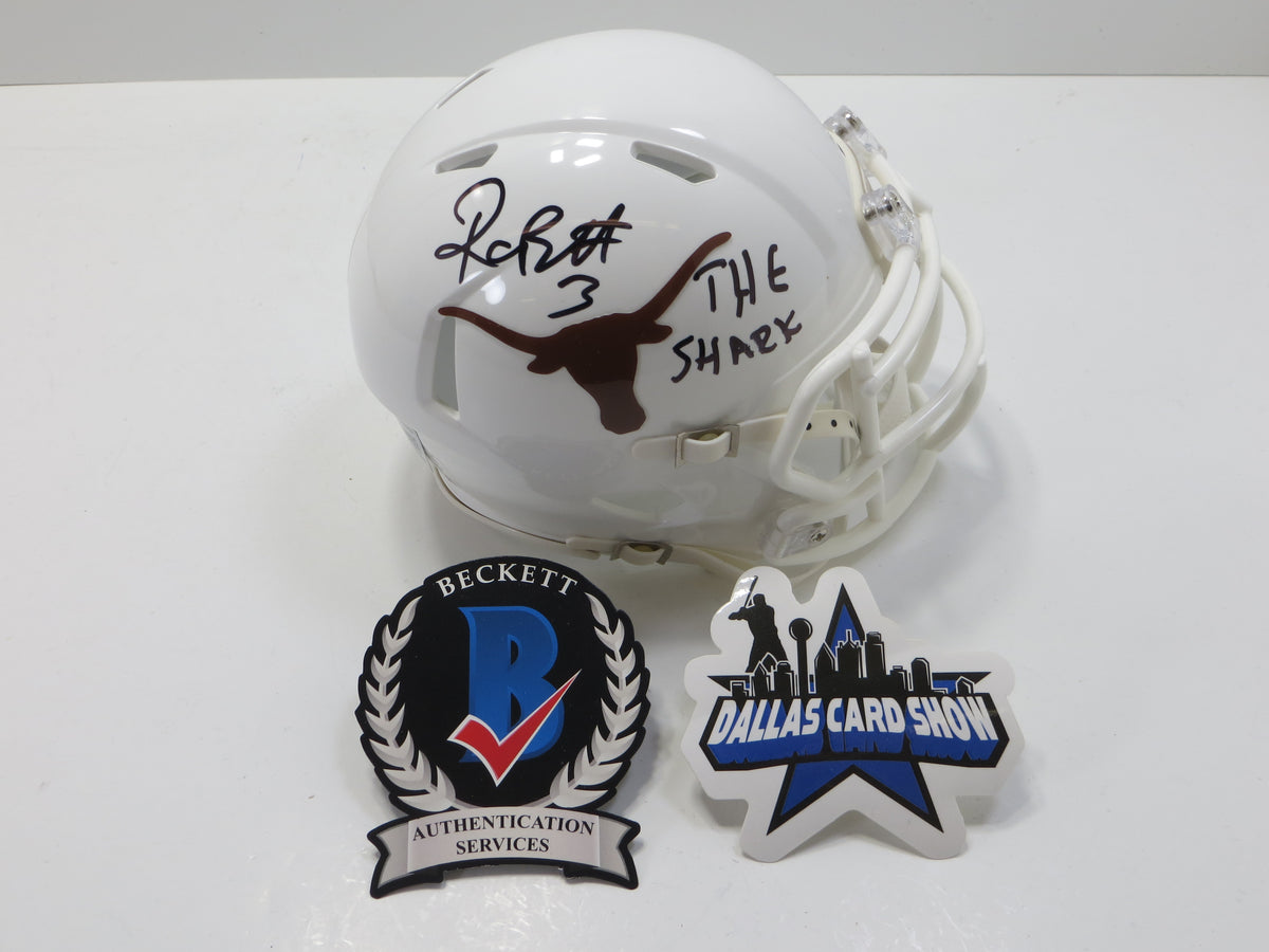 RASHEEM BILES TEXAS LONGHORNS SIGNED MINI HELMET w/THESHARK BAS