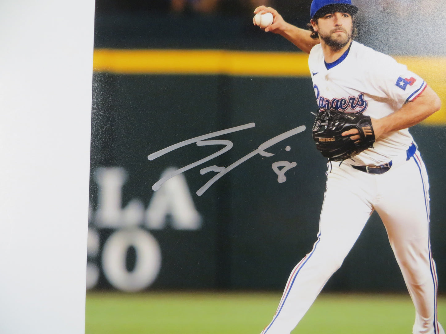 JOSH SMITH TEXAS RANGERS SIGNED 8x10 PHOTO Globe Life Field FIELDING BAS COA