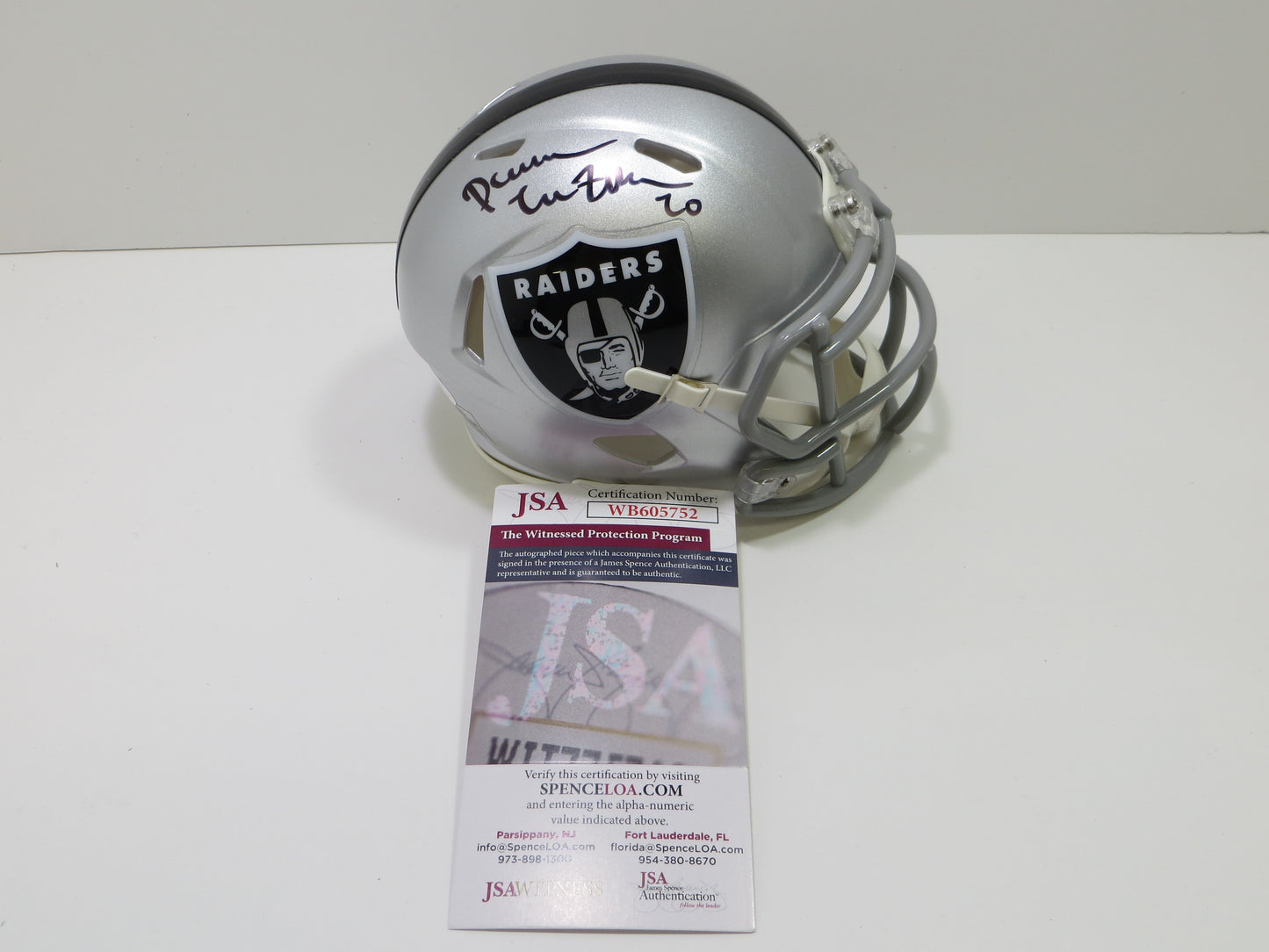 DARREN MCFADDEN SIGNED OAKLAND RAIDERS Riddell MINI HELMET Razorbacks JSA COA