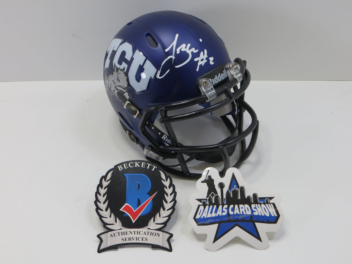TREVONE BOYKIN TCU HORNED FROGS SIGNED Purple MINI HELMET BAS
